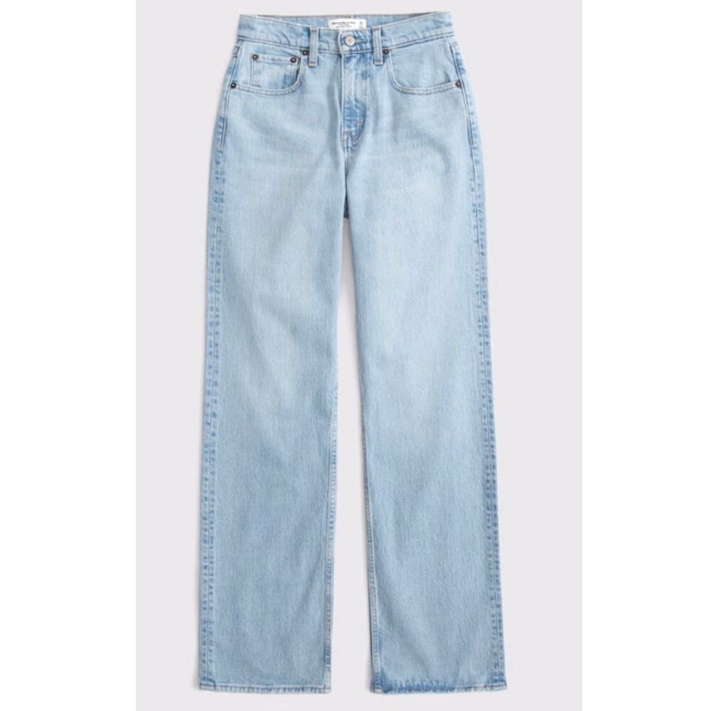 Abercrombie & Fitch 90s Relaxed Jean 28/6 Regular Light Wash High Rise Wide Leg
